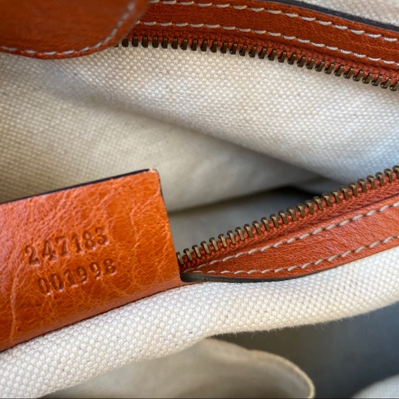 Gucci Orange GG Canvas Running Tote Bag Purse Med - Picture 9 of 16